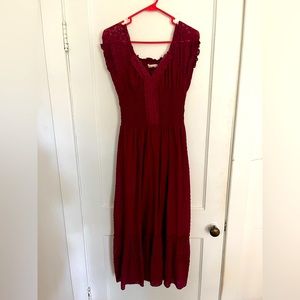 Anna Kaci Dress, maroon sundress, size XL